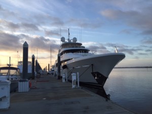 Our neighbor is 110 feet of gorgeous. As our friend Ron Greeley says "there is always a bigger boat." Amen.