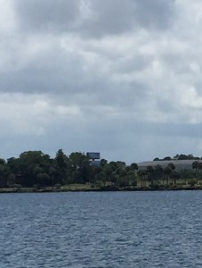 Another sign on the population density....a billboard! This is the first one we've seen from the ICW. You may have to look closely to find it!