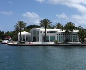 Here's another ultra-modern house. This one came with a boat called "Sexy."