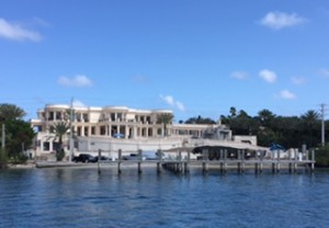 This monster is still under construction and is located on the eastern side of the ICW. The other side of the house is on the ocean.